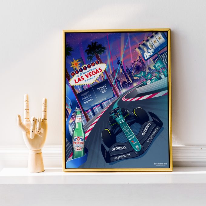 Las Vegas 2023 Aston Martin F1 Poster