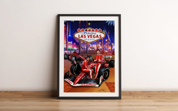 Las Vegas 2023 Ferrari F1 Poster