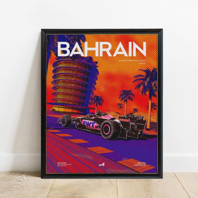 Bahrain 2024 Alpine F1 Poster