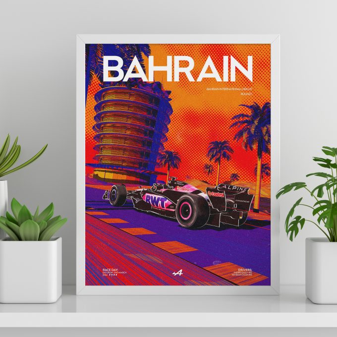 Bahrain 2024 Alpine F1 Poster