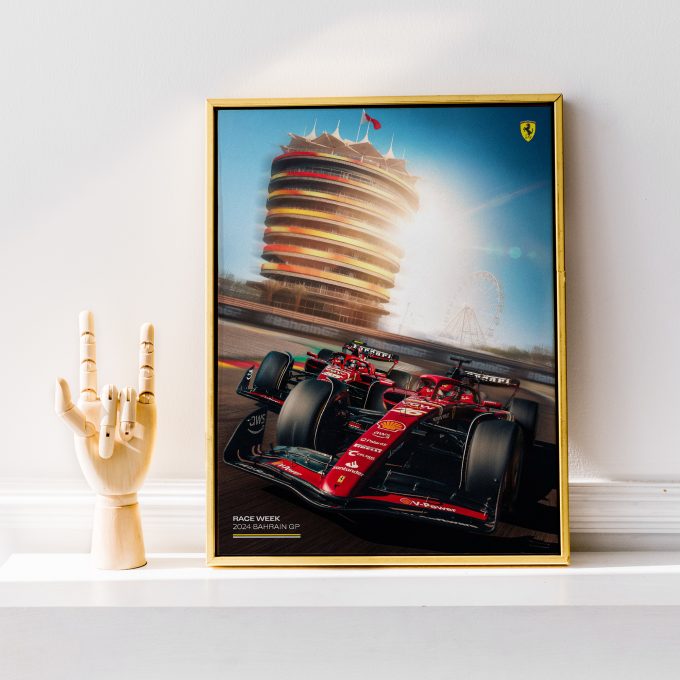 Bahrain 2024 Ferrari F1 Poster
