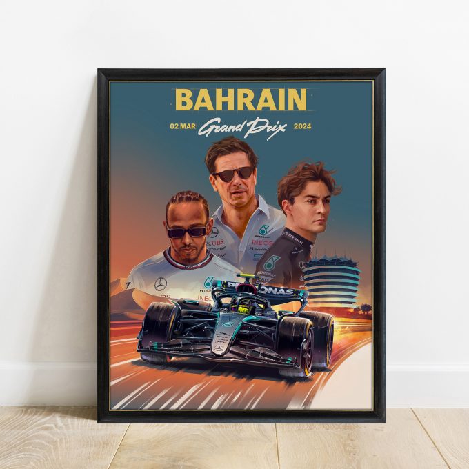 Bahrain 2024 Mercedes F1 Poster