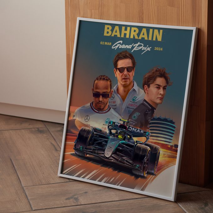 Bahrain 2024 Mercedes F1 Poster