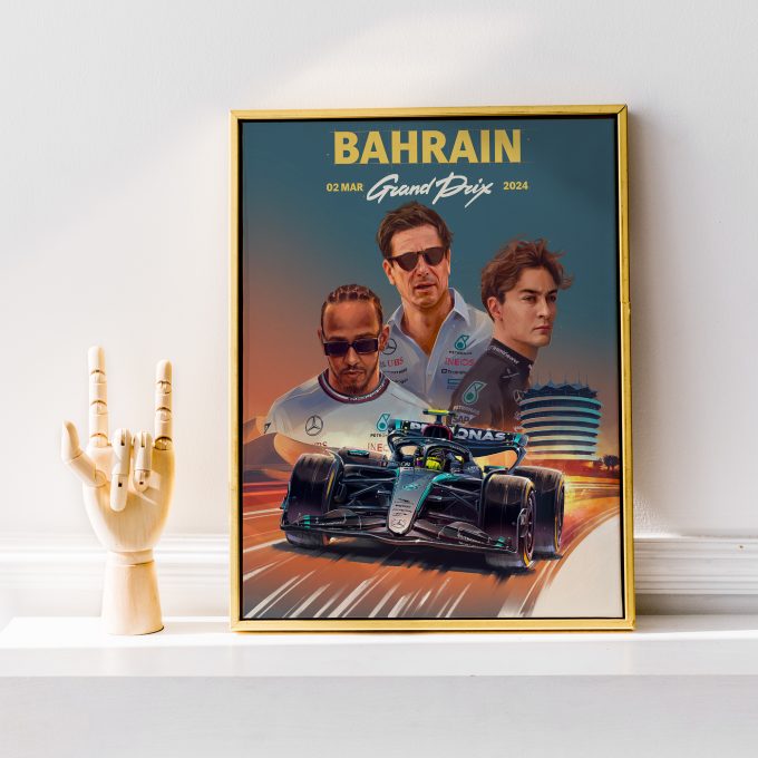 Bahrain 2024 Mercedes F1 Poster