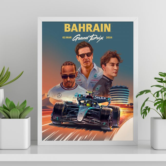 Bahrain 2024 Mercedes F1 Poster