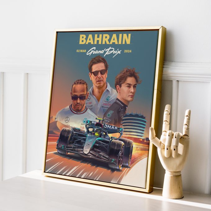 Bahrain 2024 Mercedes F1 Poster