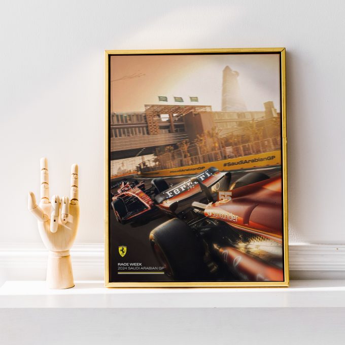 Saudi Arabia 2024 Ferrari F1 Poster