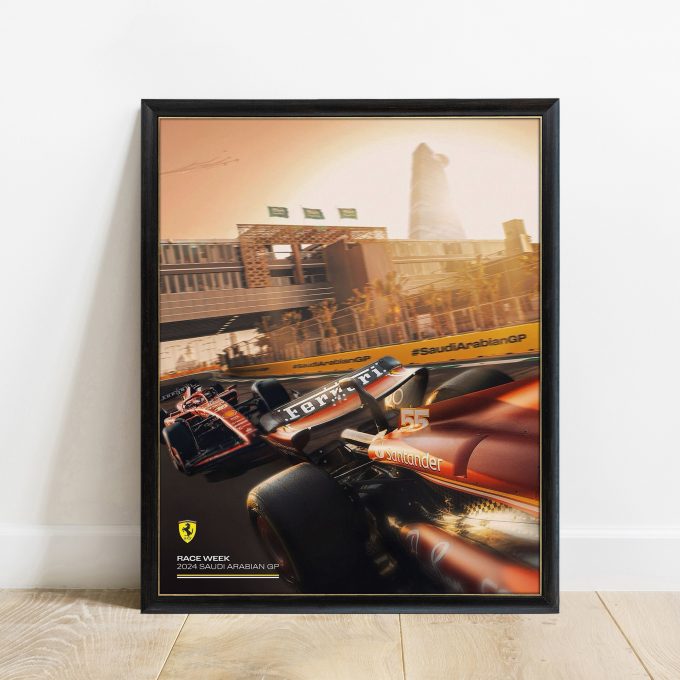 Saudi Arabia 2024 Ferrari F1 Poster