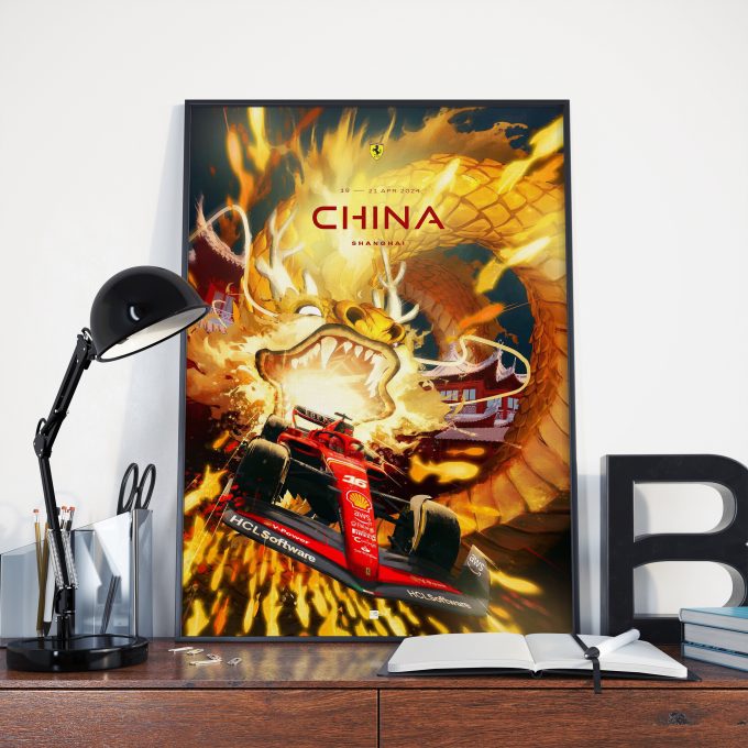 China 2024 Ferrari F1 Poster