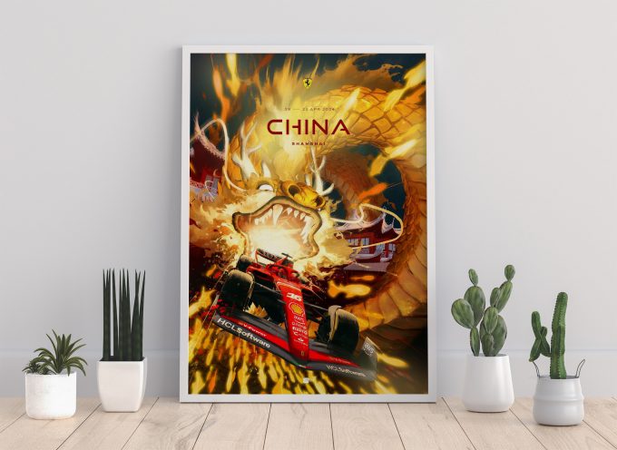 China 2024 Ferrari F1 Poster