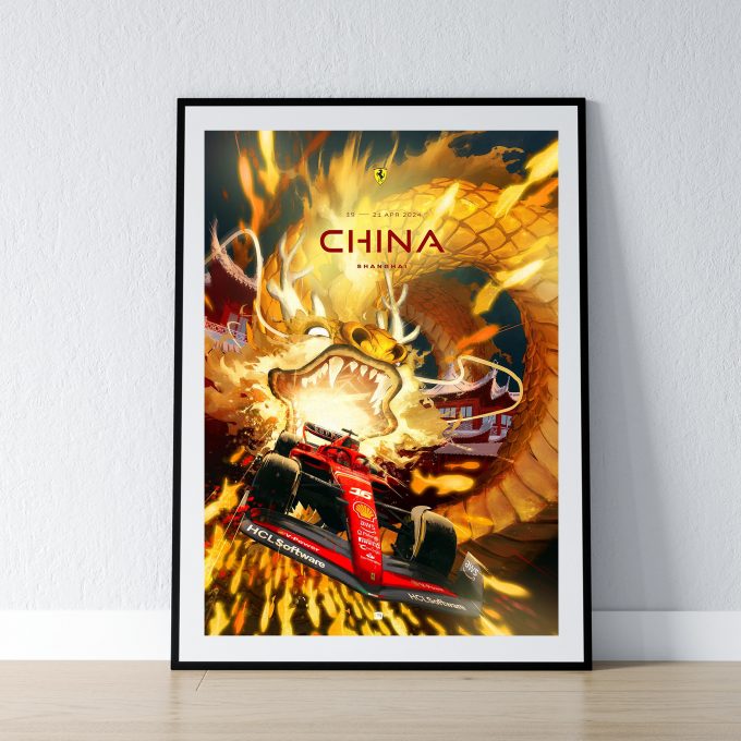 China 2024 Ferrari F1 Poster