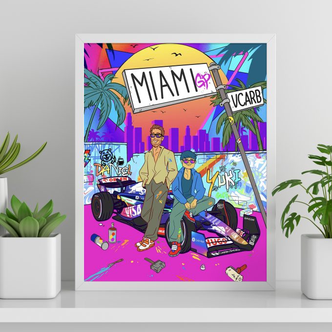 Miami 2024 Ferrari F1 Poster