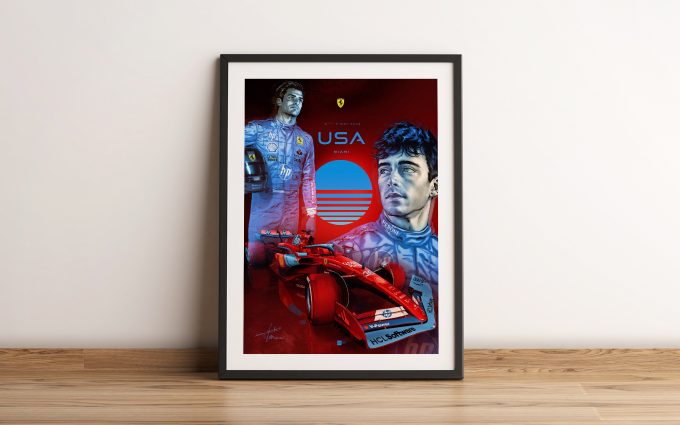 Miami 2024 Ferrari F1 Poster