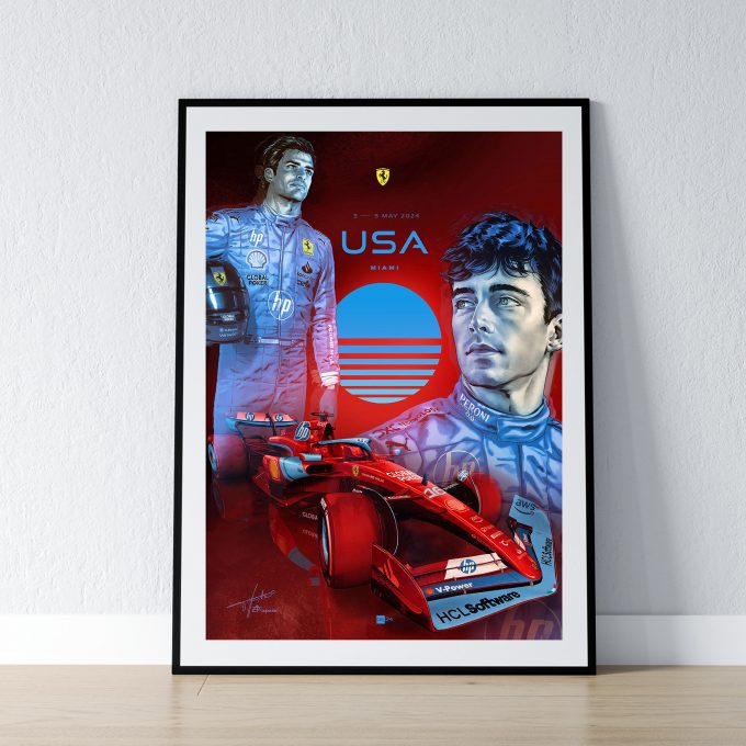 Miami 2024 Ferrari F1 Poster