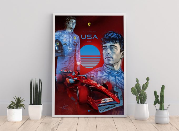 Miami 2024 Ferrari F1 Poster