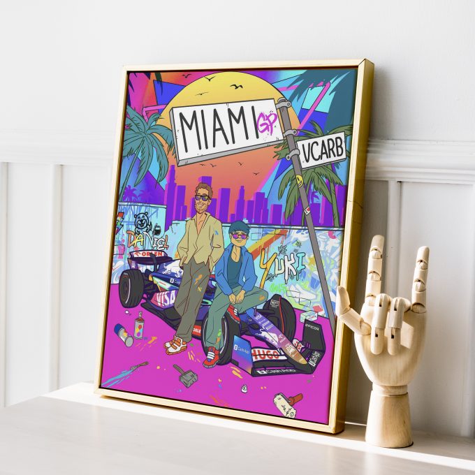 Miami 2024 Ferrari F1 Poster