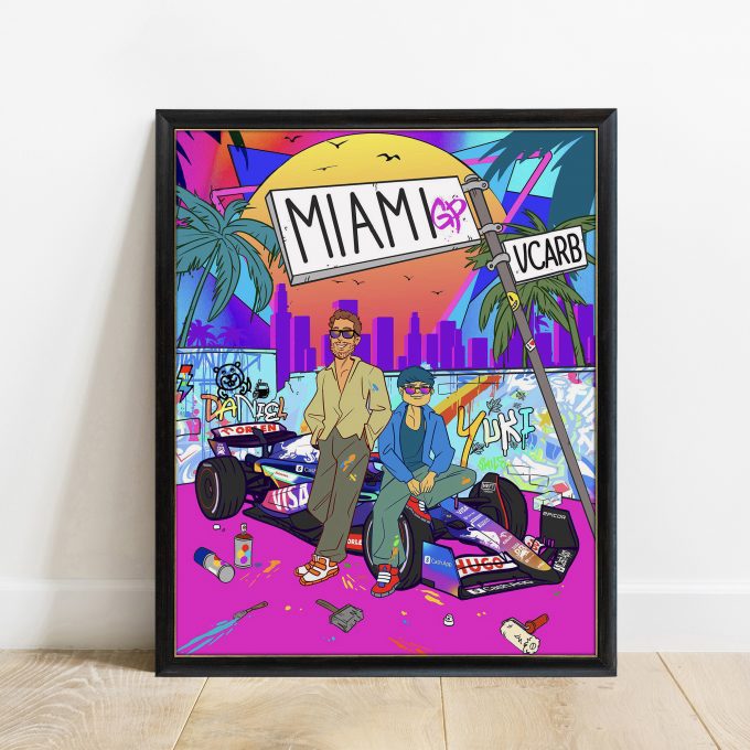 Miami 2024 Ferrari F1 Poster