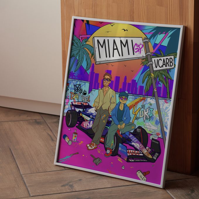 Miami 2024 Ferrari F1 Poster