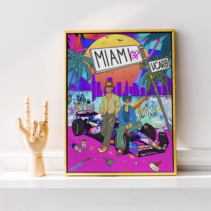Miami 2024 Ferrari F1 Poster