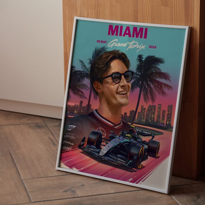 Miami 2024 Mercedes F1 Poster