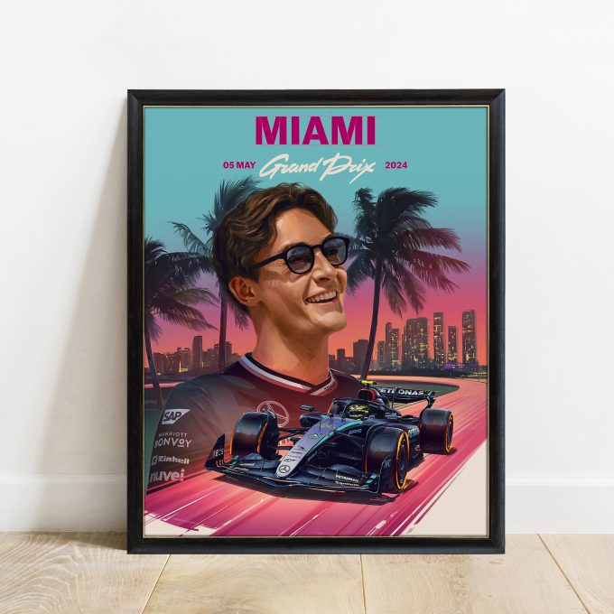 Miami 2024 Mercedes F1 Poster