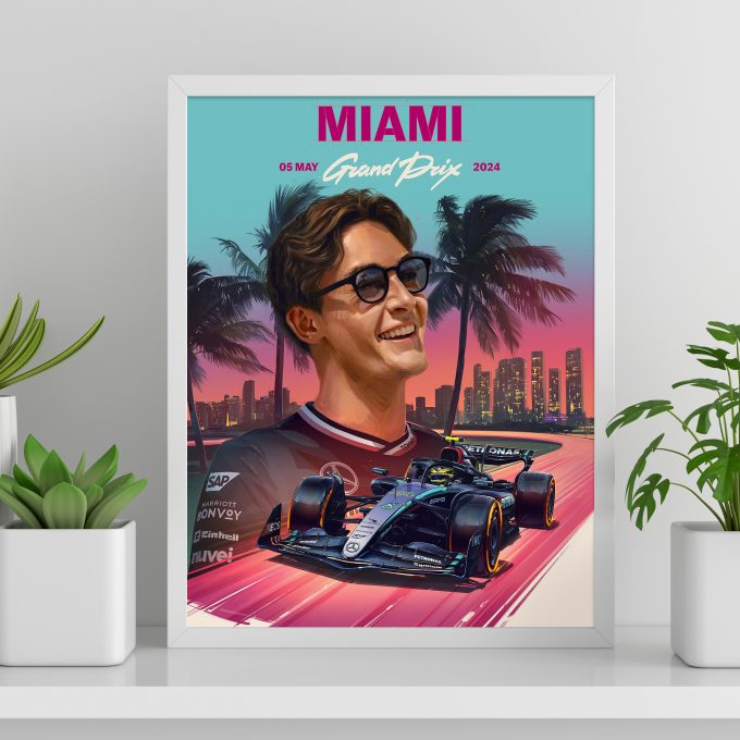 Miami 2024 Mercedes F1 Poster