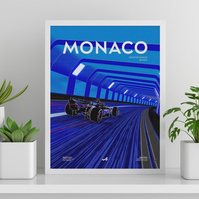 Monaco 2024 Alpine F1 Poster