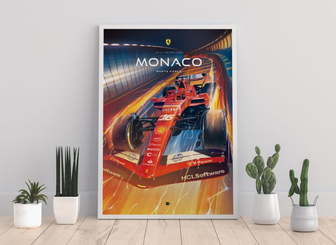 Monaco 2024 Ferrari F1 Poster