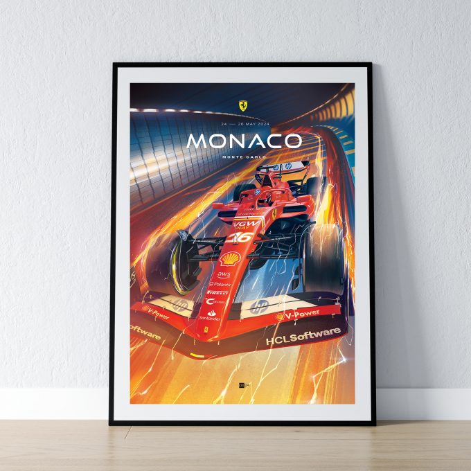 Monaco 2024 Ferrari F1 Poster