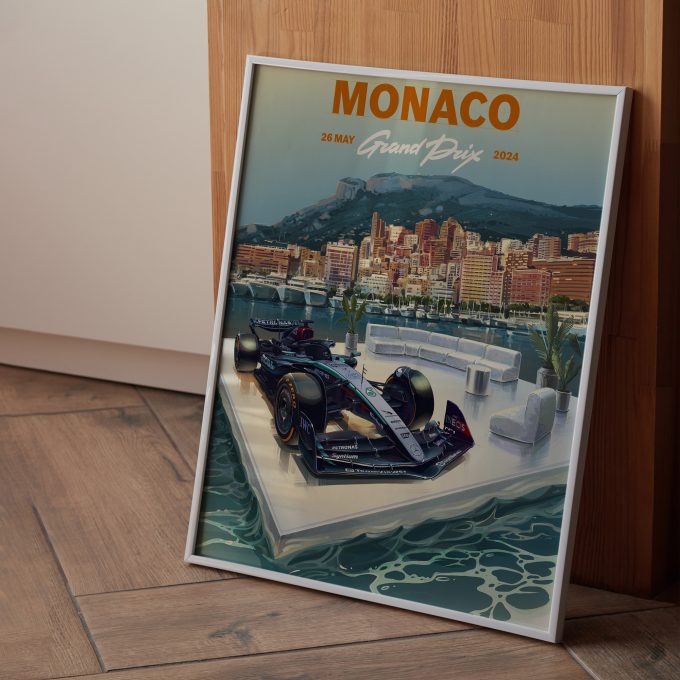 Monaco 2024 Mercedes F1 Poster
