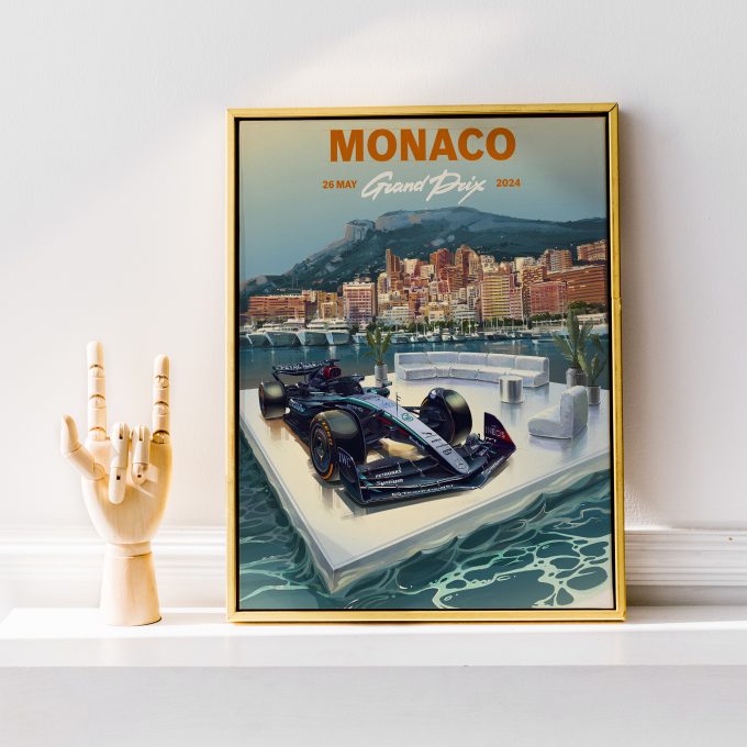 Monaco 2024 Mercedes F1 Poster