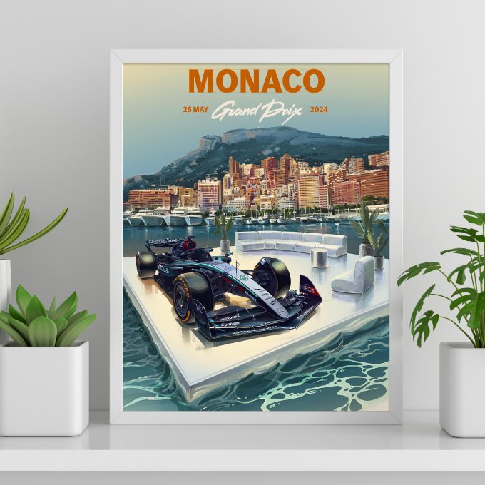 Monaco 2024 Mercedes F1 Poster