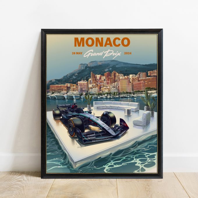Monaco 2024 Mercedes F1 Poster