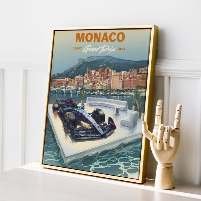 Monaco 2024 Mercedes F1 Poster