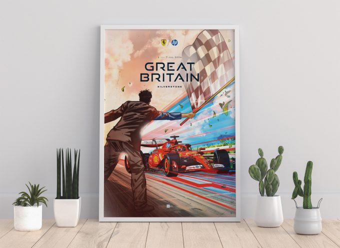 Great Britain 2024 Ferrari F1 Poster