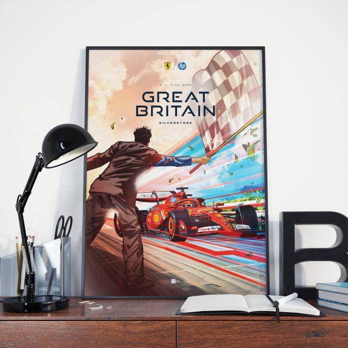 Great Britain 2024 Ferrari F1 Poster