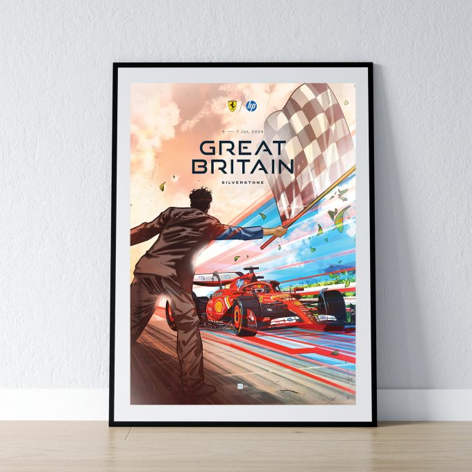 Great Britain 2024 Ferrari F1 Poster