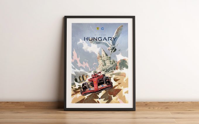 Hungary 2024 Ferrari F1 Poster