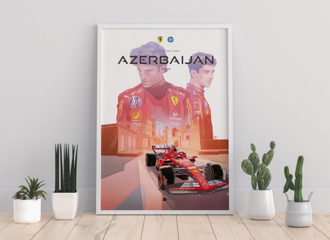 Azerbaijan 2024 Ferrari F1 Poster