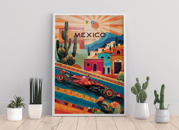 Mexico 2024 Ferrari F1 Poster