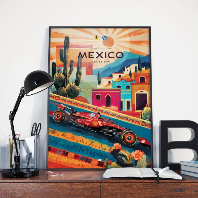 Mexico 2024 Ferrari F1 Poster