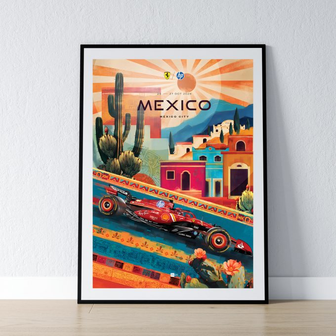 Mexico 2024 Ferrari F1 Poster