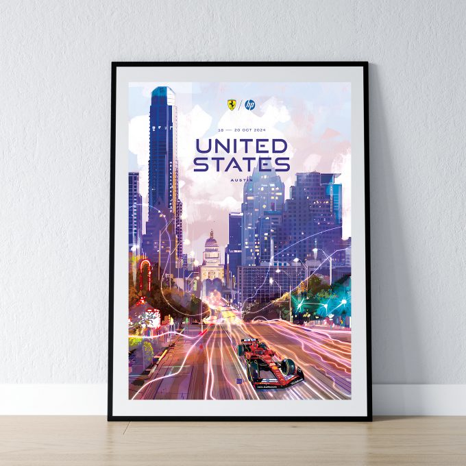 USA 2024 Ferrari F1 Poster