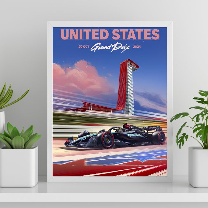 USA 2024 Mercedes F1 Poster