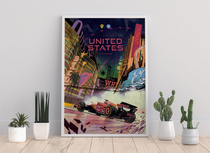 Las Vegas 2024 Ferrari F1 Poster