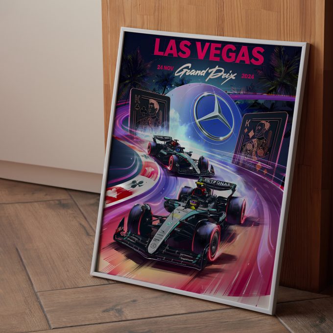 Las Vegas 2024 Mercedes F1 Poster