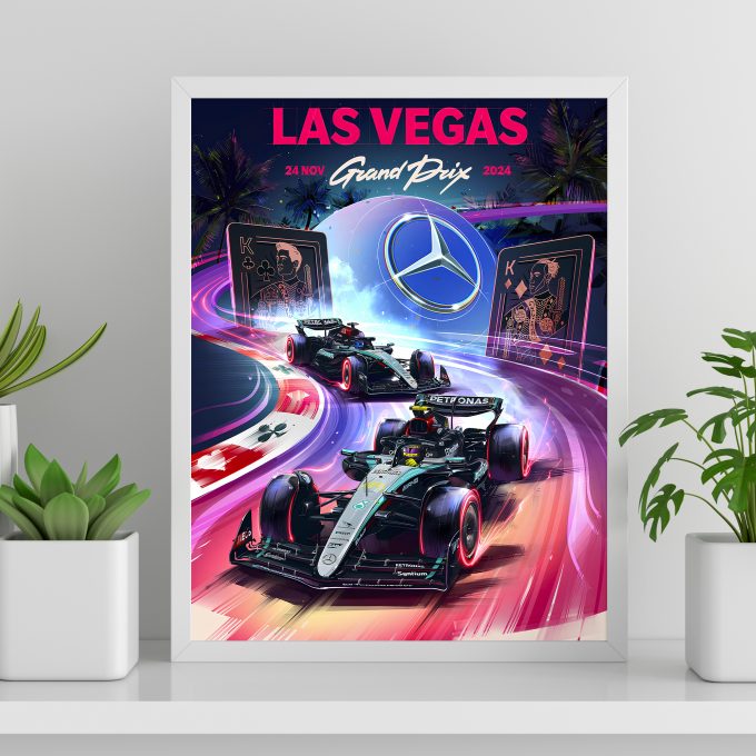 Las Vegas 2024 Mercedes F1 Poster
