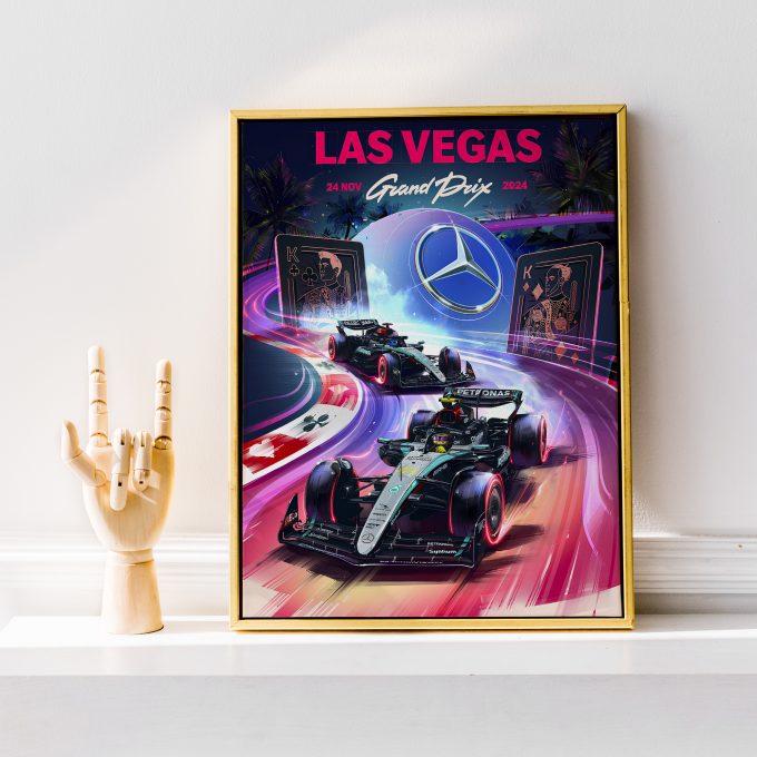 Las Vegas 2024 Mercedes F1 Poster