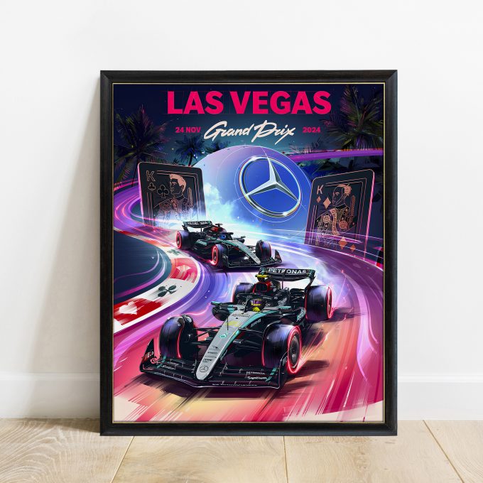 Las Vegas 2024 Mercedes F1 Poster