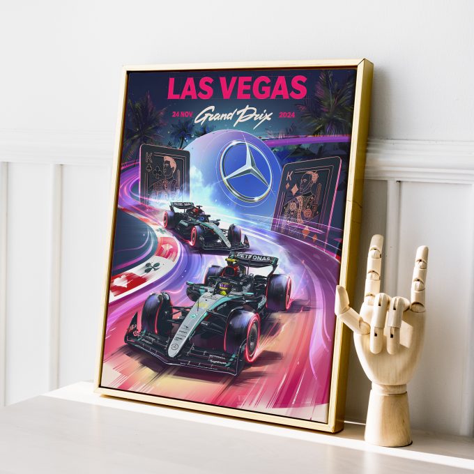 Las Vegas 2024 Mercedes F1 Poster